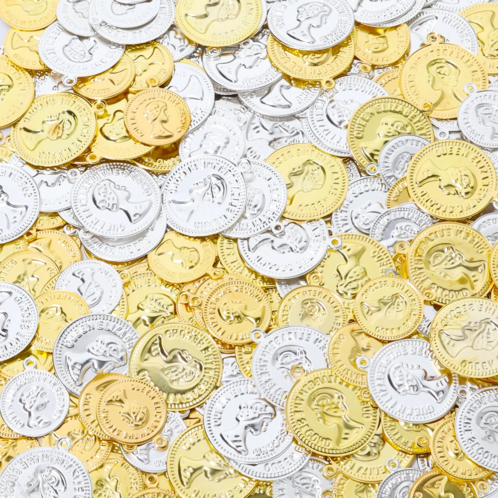 จี้เหล็กแผ่นวินเทจขนาด 15/20 มม. จำนวน 50/100 ชิ้น รูปทรงกลม สำหรับทำเครื่องประดับ DIY สร้อยคอ ต่างหู