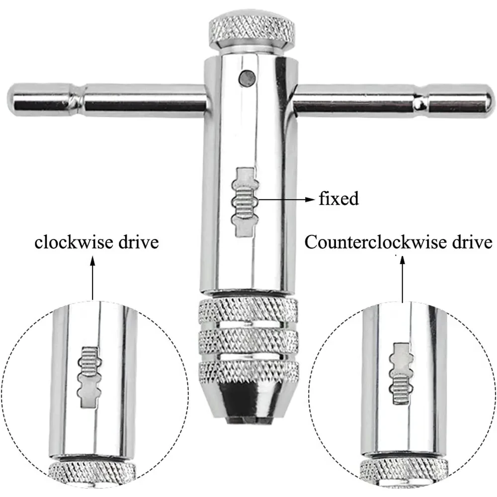 KATWAY قابل للتعديل T-مقبض اسئلة الحنفية دليل وجع M3 M4 M5 M6 M8 متري آلة المسمار الموضوع التوصيل T-شكل أداة HH-AA159 #4