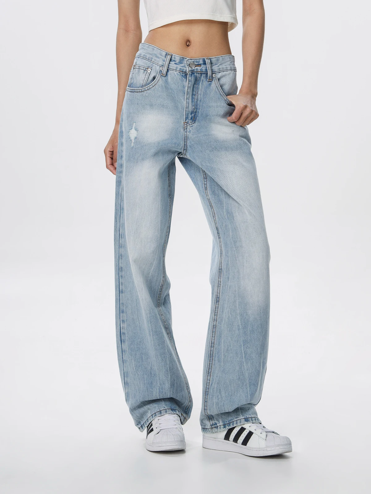 

Легкие американские ретро-пивные капитаны C, мужские и женские прямые широкие джинсы, повседневная одежда, прочная посадка-стойка