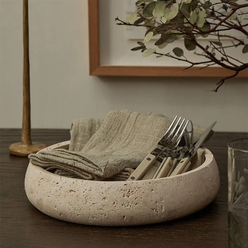 

Medieval silent style decoration plate marble jewelry storage plate, vintage designer model house decoration