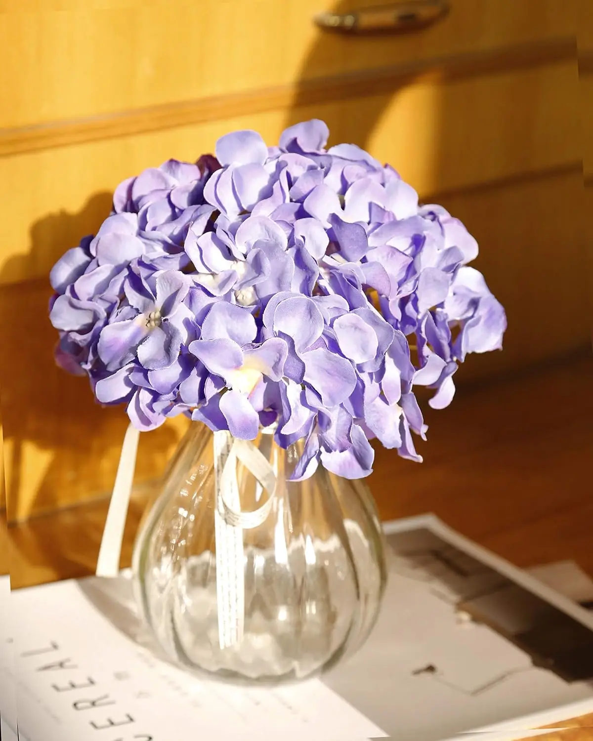 6 Stück 8,7 Zoll Seiden-Hortensien-Blütenköpfe mit Stielen, künstliche Hortensien-Blumen für DIY-Hochzeits-Mittelstück, Heimdekoration – Detail 36
