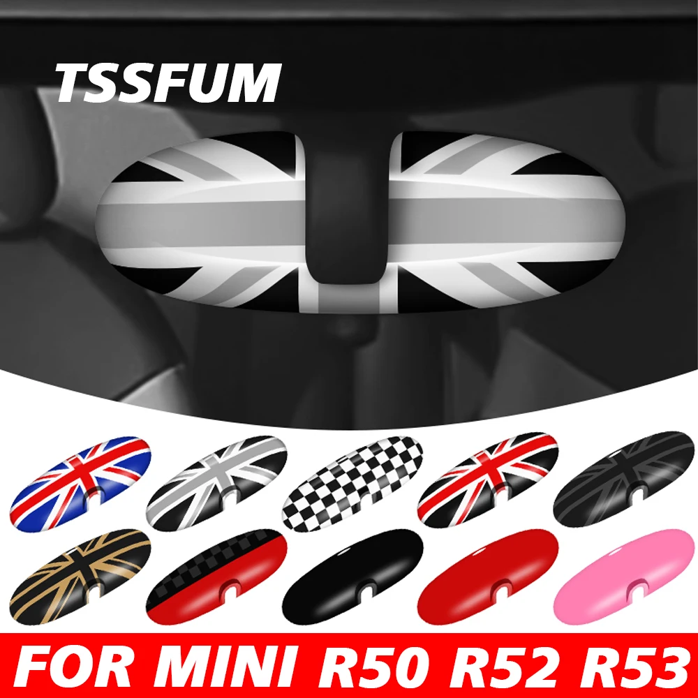 Black Union Jack Car Interior Rearview Mirror Cover Case Shell Decor for Mini Cooper One S R50 R52 R53 2002-2006 Car Accessories