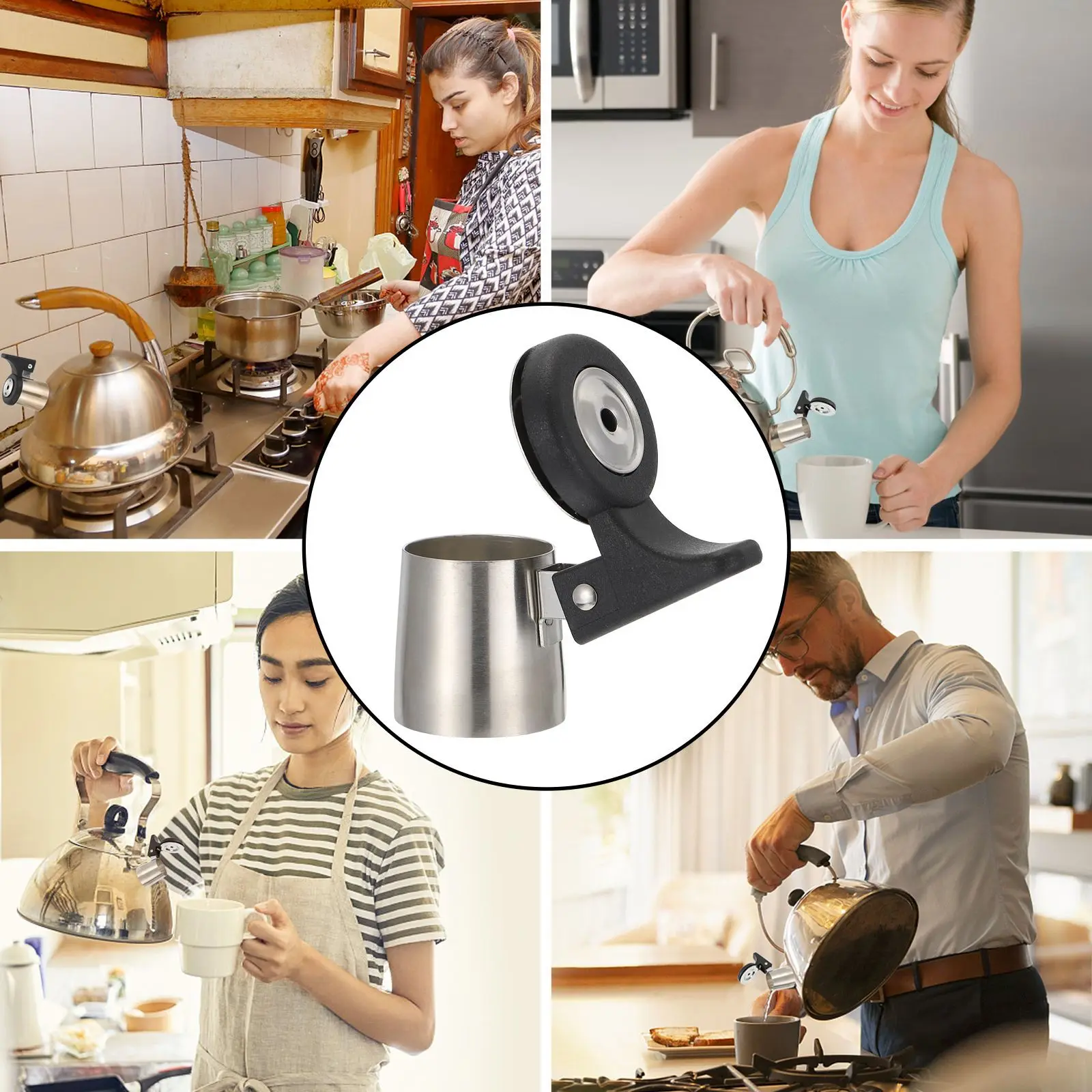 

Stainless Steel Whistling Kettle Flute 2Pcs Set Replacement Pipe for Tea Kettles Hot Water Pot Spout Accessories