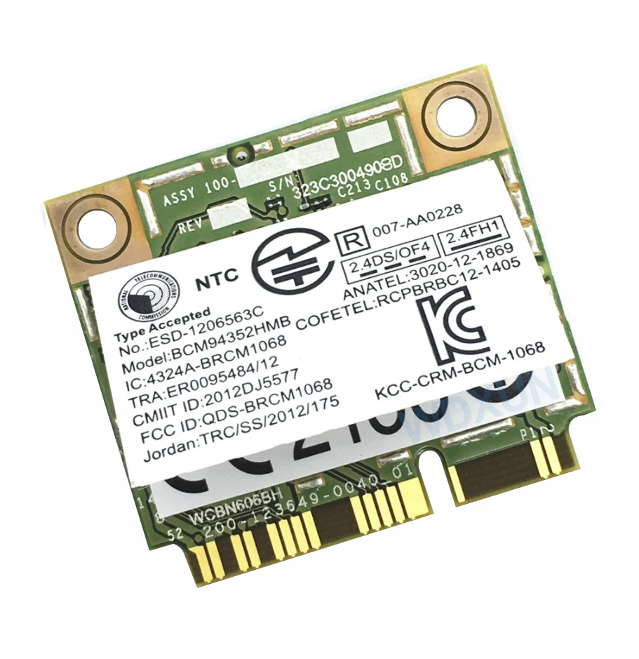 BCM94352HMB 03T8215 802.11AC 867 MHz Wireless Bluetooth Card for BCM94352 802.11AC Wireless LAN For Y410P Y430P Y510P E73 M78