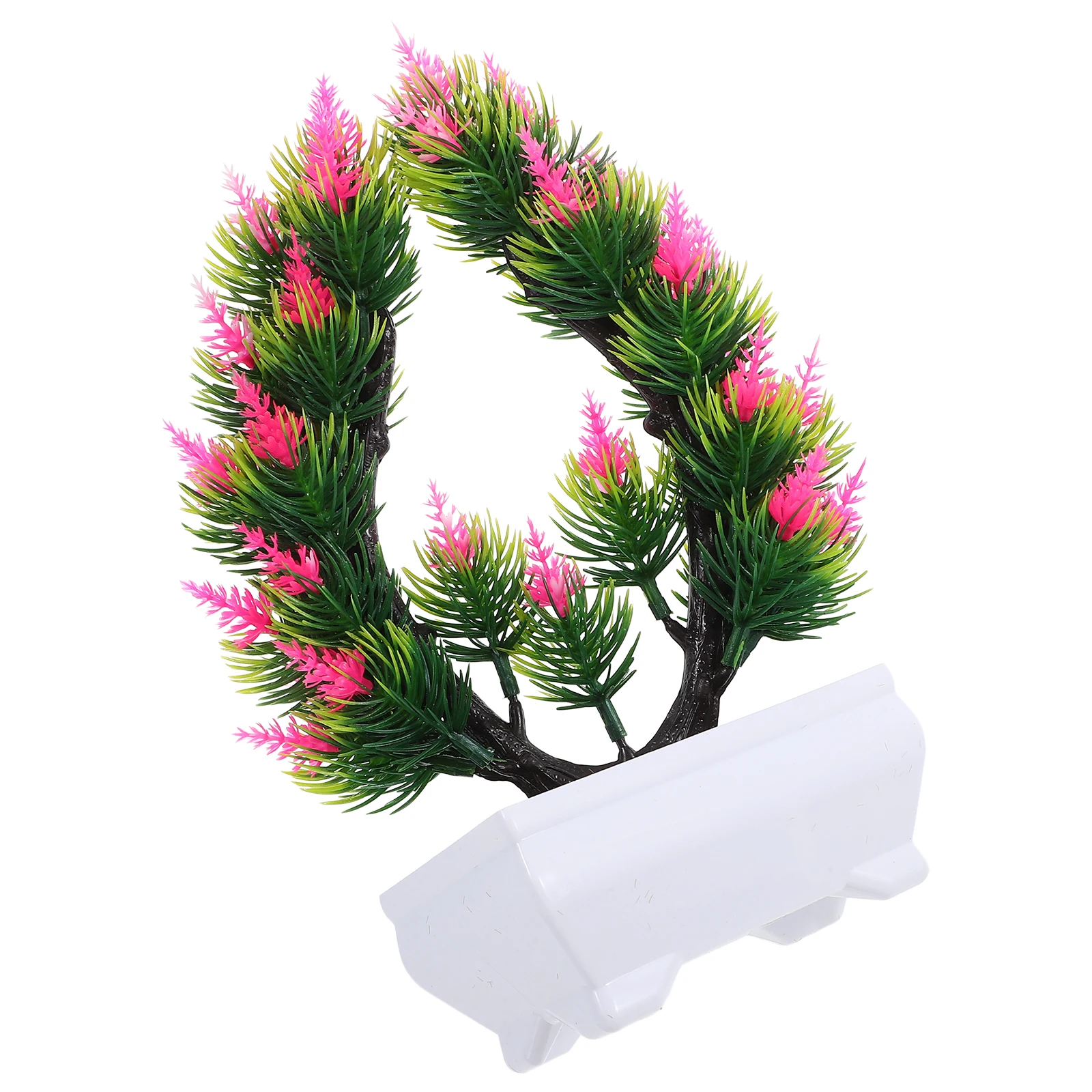 

2 Pcs Artificial Bonsai Tree Faux Plants Pots Realistic Peacock Flower Mini Green Decor Home Office Plastic Tree Plant nament