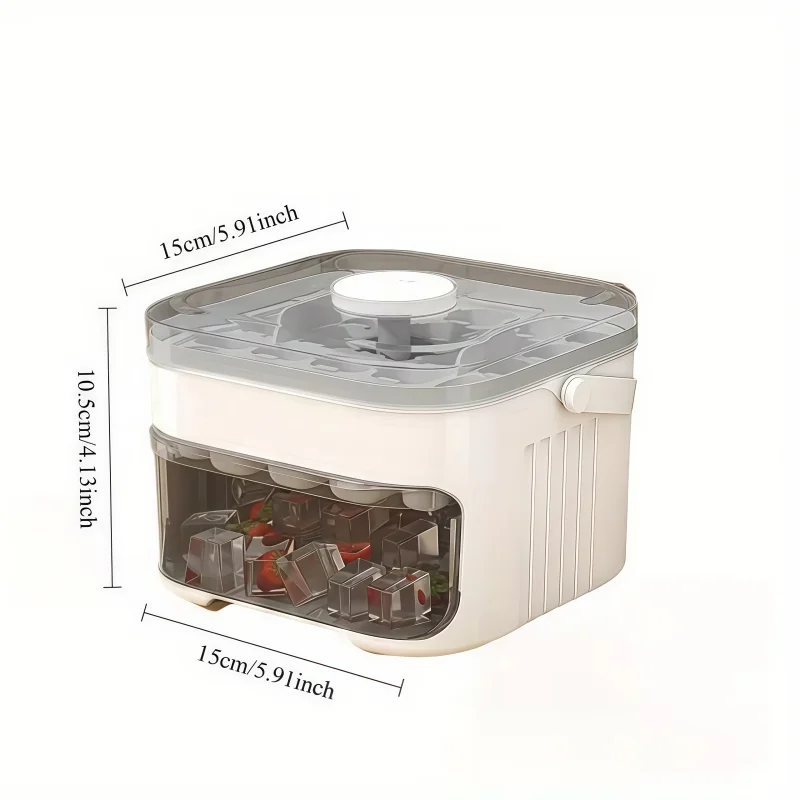 Premium Heavy Duty Durable Leakproof Easy Release Plastic Ice Cube Mold Tray with Press for Big Capacity Ice Bucket Storage Box view 6