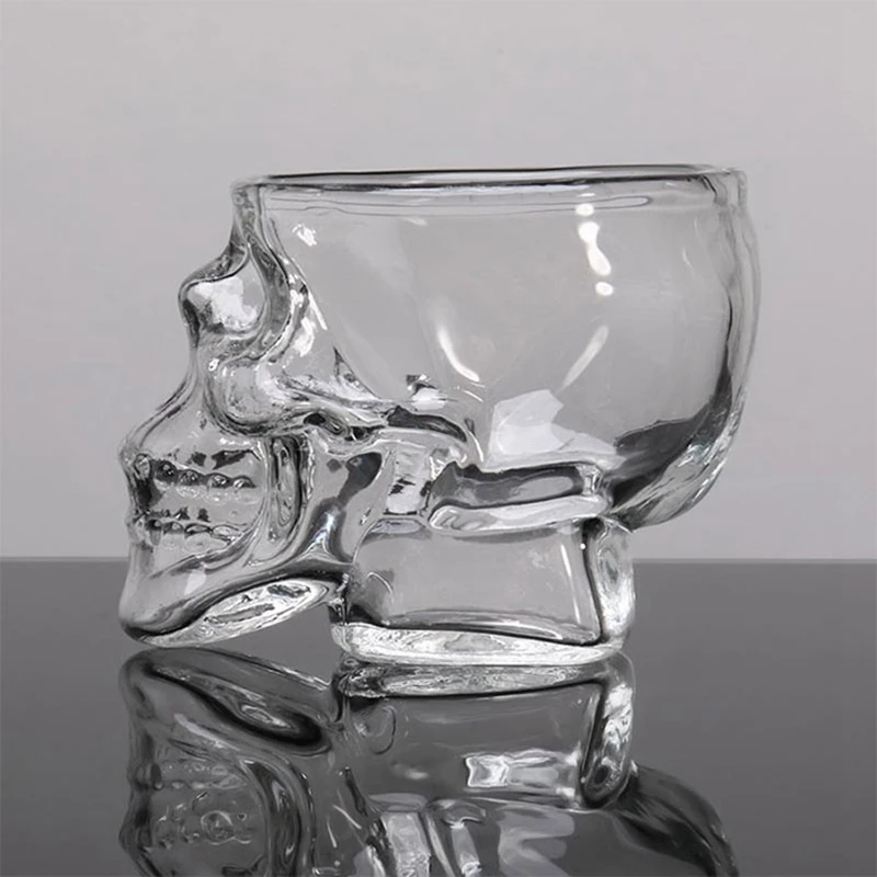 Skull Head Designed Clear Glass Cup Beer Cocktail Red Wine Cups Heat Resistant Tea Coffee Mugs Bar Whiskey Drinkware For Gift