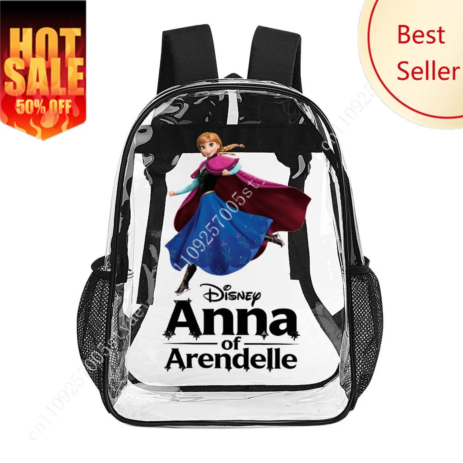 

Anna Frozen 2 Transparent Backpack Disney Cartoon Decorative Bag Design Your Photos Logos Text Customized Party Holiday Gifts