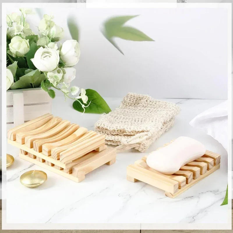 2024 Hot Natural Bamboo Soap Box piatti portasapone da bagno portasapone in bambù vassoio in legno prevenire la muffa scatola di scarico strumento