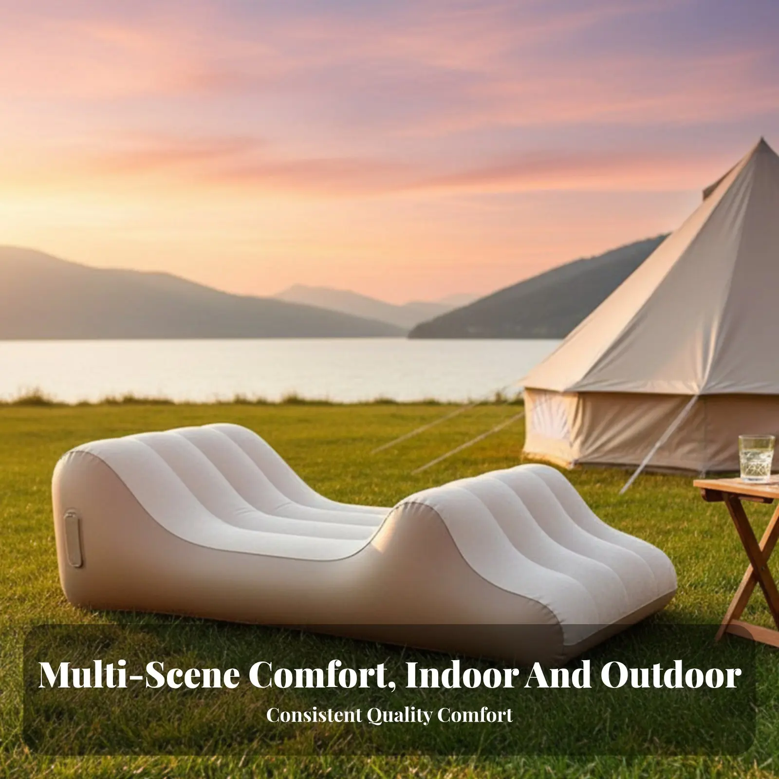 Portable Inflatable Sofa, Electric Air Mattress, Outdoor, Home, Camping, Ergonomic, sturdy