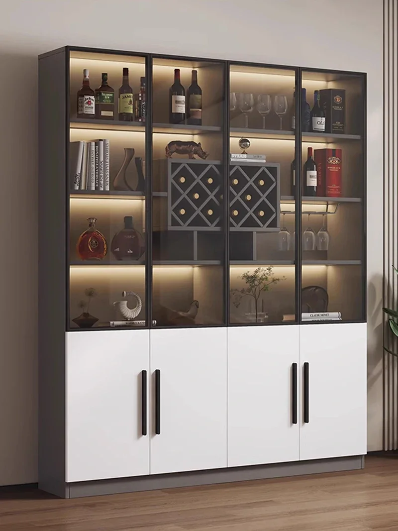 Luxury Display Wine Cabinet Glass Door Collect Wine Cabinet Bookcase Storage Armarios Para Sala De Estar Bar Furniture LVWC