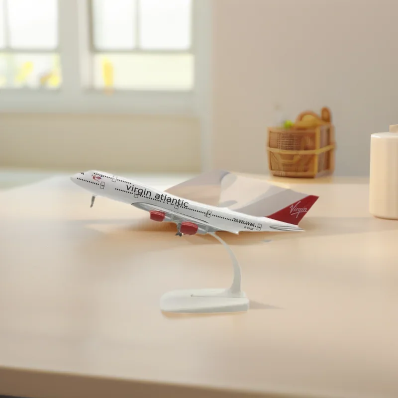 

Model Airplane 747 1/400 Scale 20CM Diecast Airplanes B747 Virgin Atlantic Souvenir Plane Toy for Adults Collection Desktop Deco