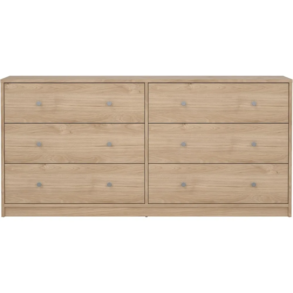 cômoda dupla com 6 gavetas em acabamento jackson nogueira