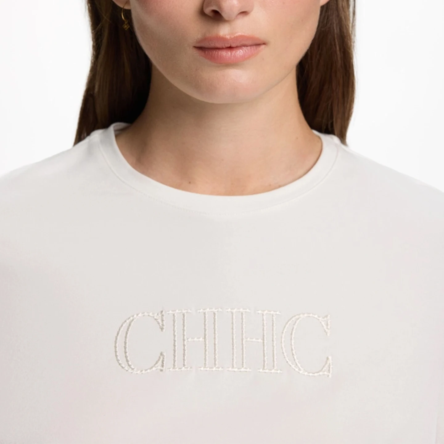 CH Günstige Kleidung - Damen Kurzarm-Rundhals-Baumwoll-T-Shirt mit Schriftzügen - Lässiger koreanischer Street-Style - Ästhetisches Oberteil – Detail 4