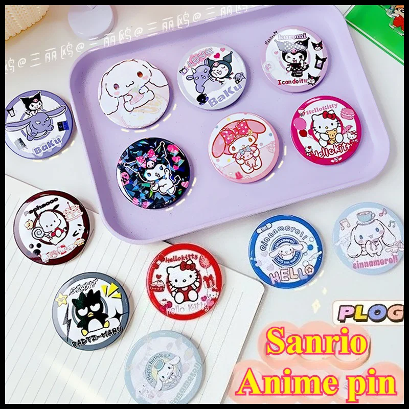 سانريو شخصية دبوس مرحبا كيتي كورومي بلدي ميلودي سينامورول بروش معدني على ظهره ملحق حلية لعبة هدية حفلة للأطفال #2