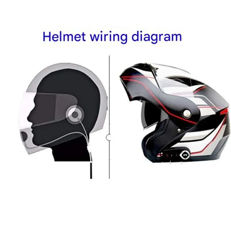 R53C Helmet Earpiece with Single Speaker, 3.5mm Plug 100cm Cord for Route Voice Use