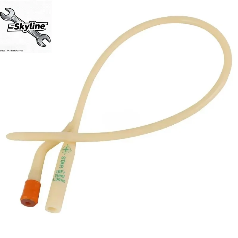 12 Pcs  Latex Disposable Urine Catheter Medical Urethral Catheters Sterilization Double Way Pee Through Catheter