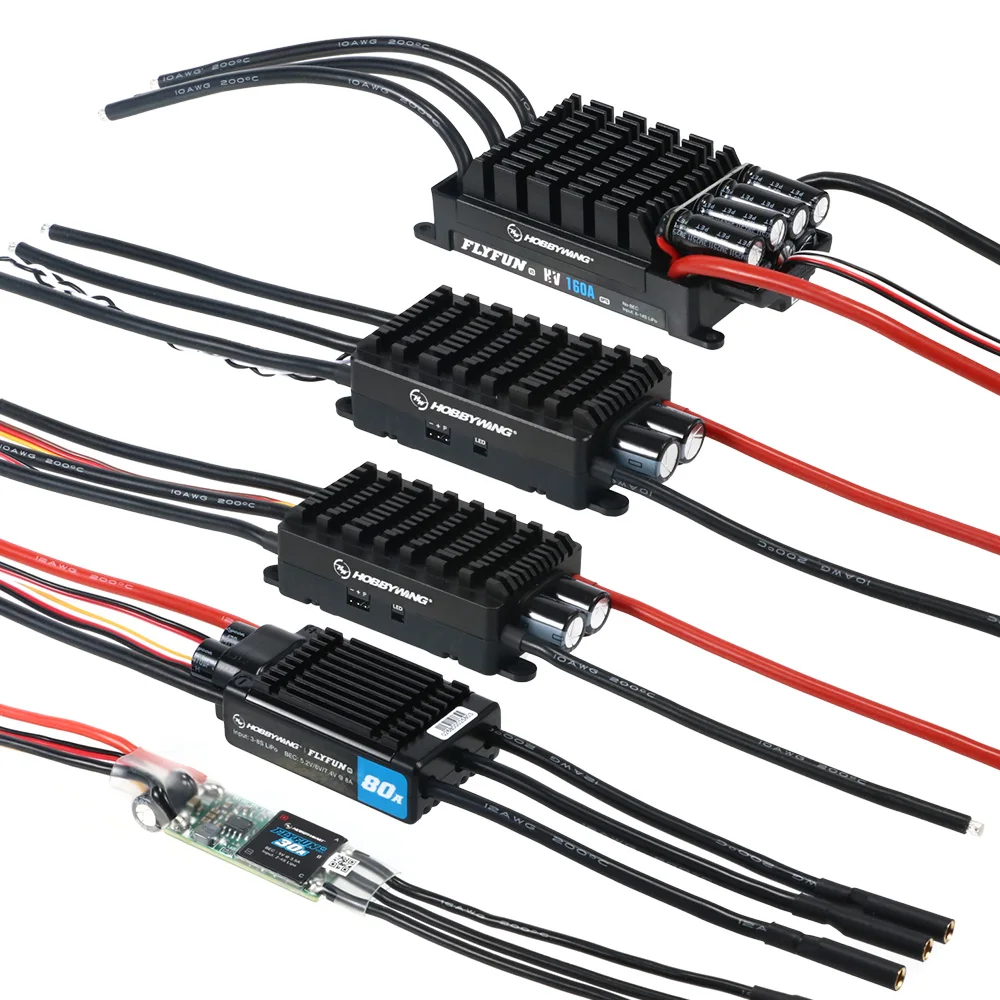 Hobbywing FlyFun V5 80A 110A 160A 30A Mini Speed Controller Brushless ESC 3-6S Lipo with DEO Function for RC Quadcopter