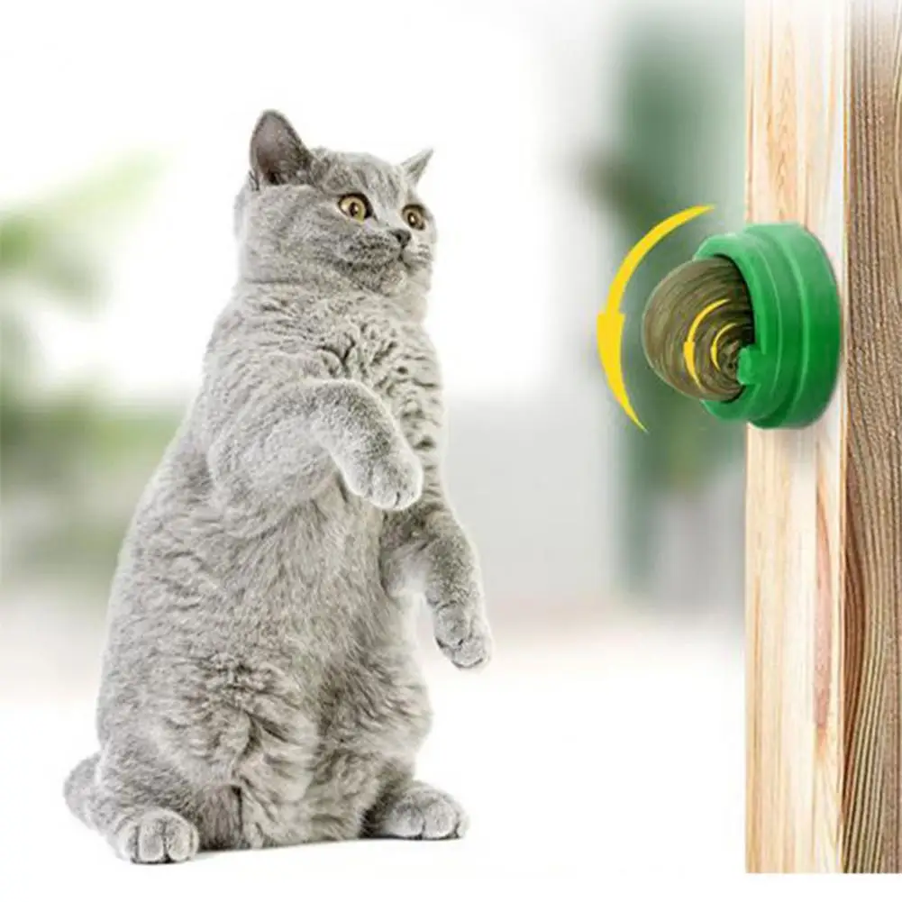 

2Pcs Wall Mounted Cat Toy Rotating Catnip Ball Safe Healthy Kitten Chew Toy with Adhesive Cats Licking Chewing Play