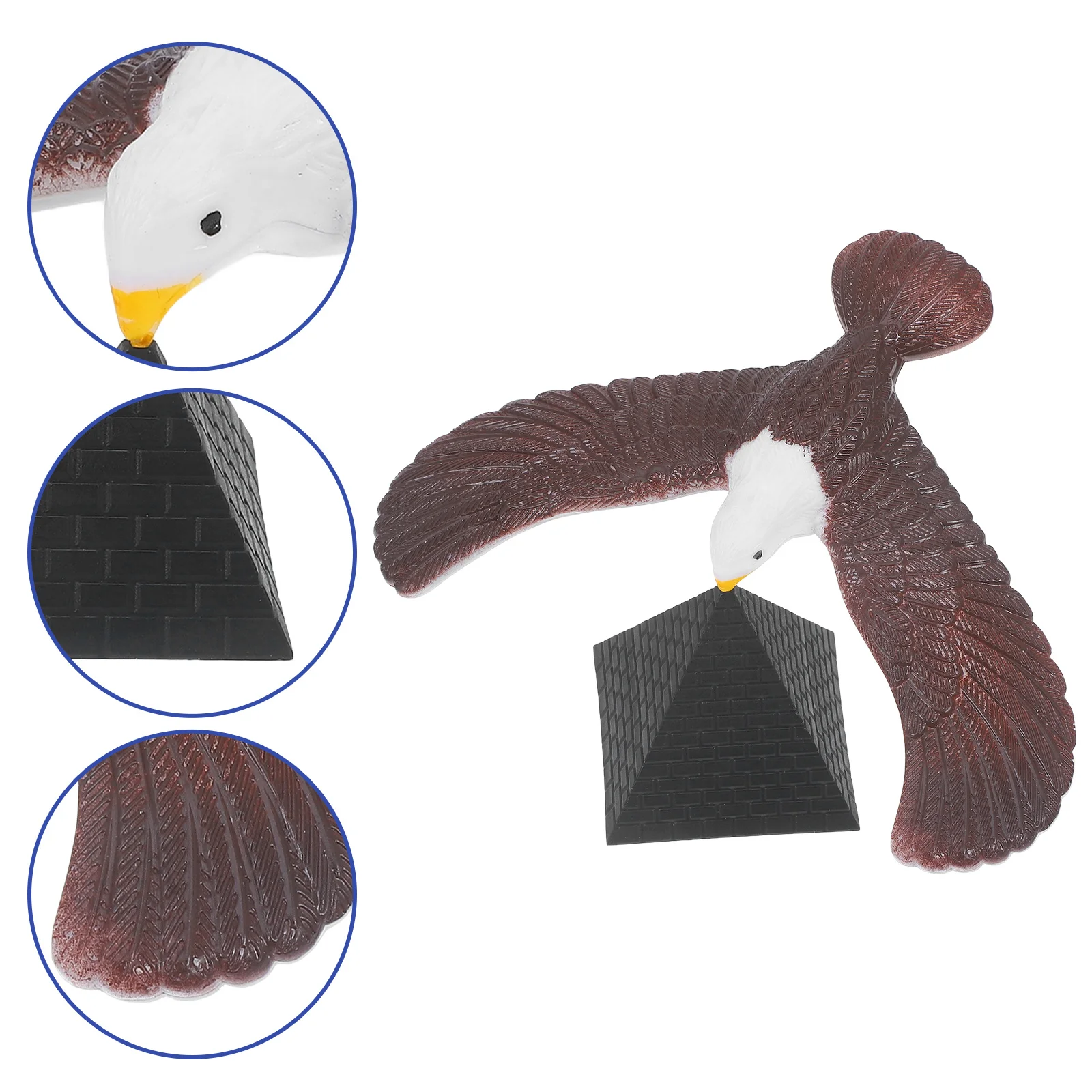 مجموعة واحدة من نسر التوازن المكتبي مع حامل هرم لتزيين الطيور للمكتب والديكور المنزلي وعرض الحرف الفنية الحديثة