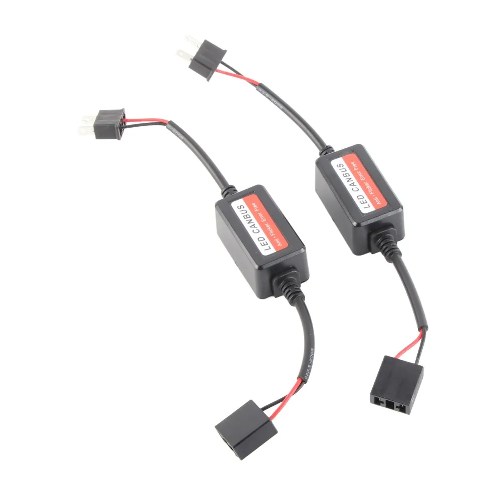 2PCS Radio Audio Compatible Car LED Headlight Decoder H7 Socket Anti-Flicker Error Free Canceller Plug And Play