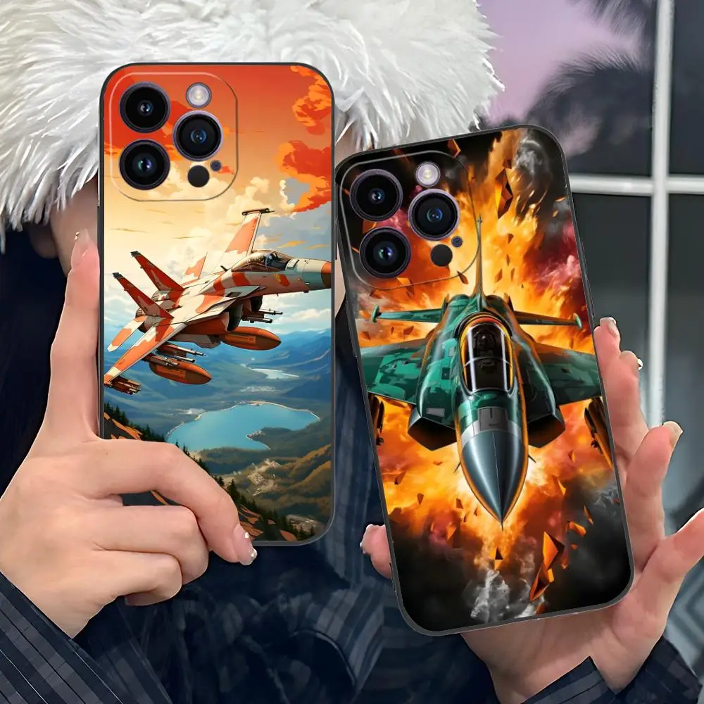 

Чехол для мобильного телефона с изображением аниме AirForce Plane для iPhone 17, 16, 15, 14, 13, 12, 11 X XR XS 8 7 Air Pro Max Plus Mini, красочный чехол, роскошный