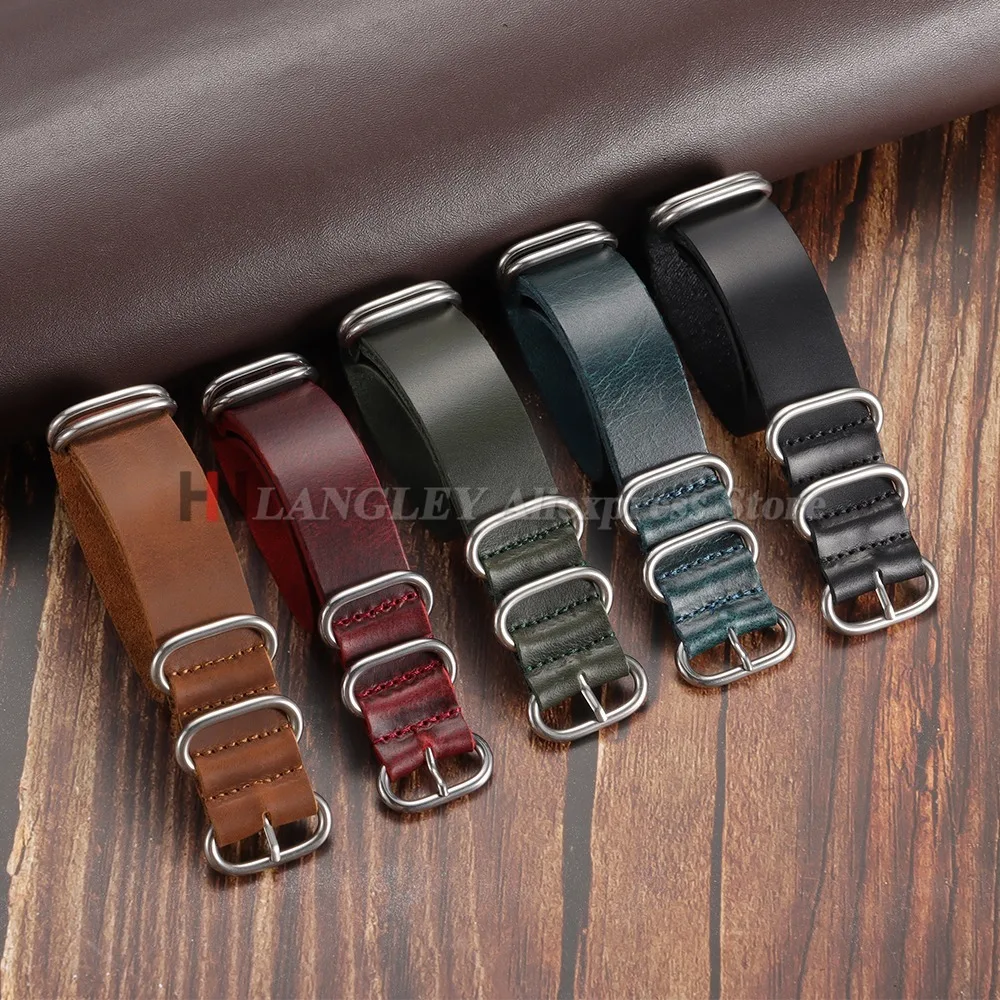 Vintage Genuine Leather Watch Band 18mm 20mm 22mm Cowhide Watch Strap for Men's Women's Watch Adjustment Replacement Accessories image 2