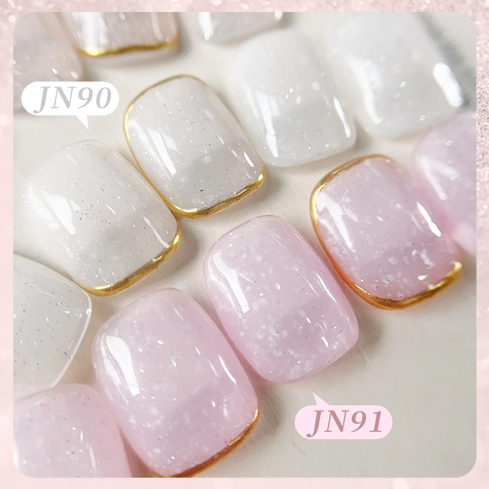 BORN PRETTY Pink Milky White Snow Glitter Pailletten Gel Nagellack Jelly Transparent UV LED Semi Permanent Lack Maniküre 10 ml