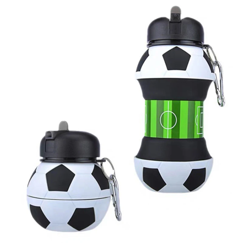 Fold Water Bottle Cups Mug Outdoor Sports Football Baseball Tennis Golf School Leakproof Portable Kids Water Bottle