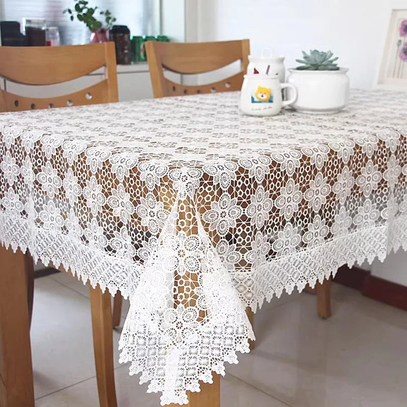 

NEW lace square cotton flower Embroidery table cloth cover wedding tablecloth kitchen Christmas Table decoration and accessories