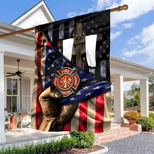 Christian Cross Fire Department Firefighter Axe Flag Graden Flag UUI GGX
