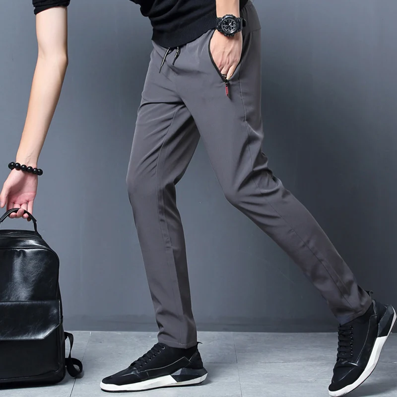 Fashion Loose Spliced Zipper Pockets All-match Bandage Pants Men's 2024 Spring Summer New Oversized Solid Color Casual Pants