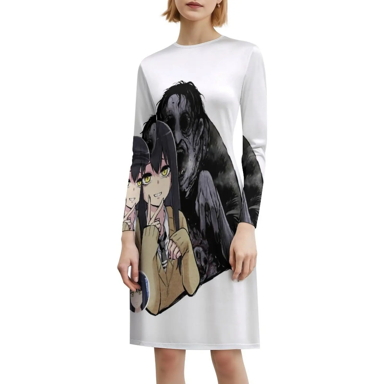 Mieruko Chan-Miko Yotsuya كلاسيكي نسخة المرأة الهيب هوب الشارع الشهير فستان جرافيك طباعة ملابس للنادي الحفلات Mieruko Chan Miko Yotsuya #6