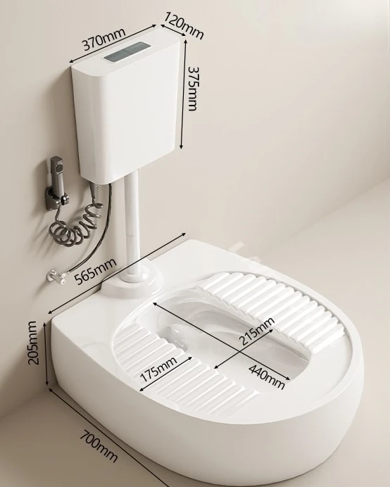 Factory Direct 2026 No digging pit squatting toilet toilet toilet change squatting pit injury ground can be attached to the wall