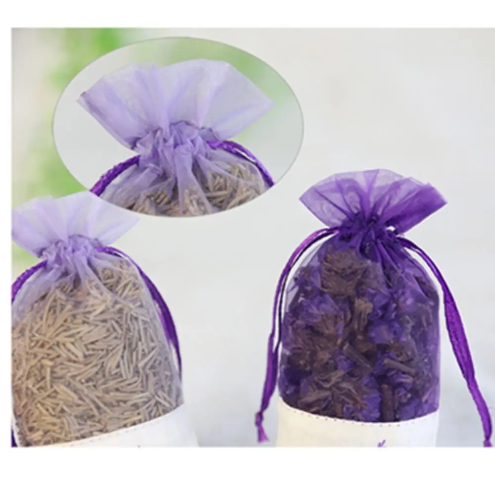 10/20PCS Drawstring Mesh Lavender Bags Air Fresheners Purple Gauze Ribbons Empty Sachet Bags Small Sachets Premium Cotton Muslin