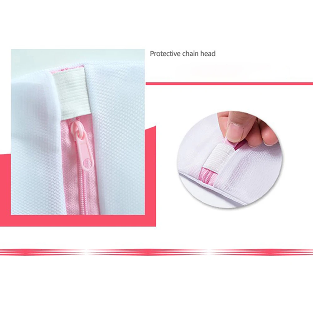

6pcs Laundry Mesh Bag Set Zippered Large Wash Catcher Basket Lid Polyester Foldable Lightweight Storage Protection