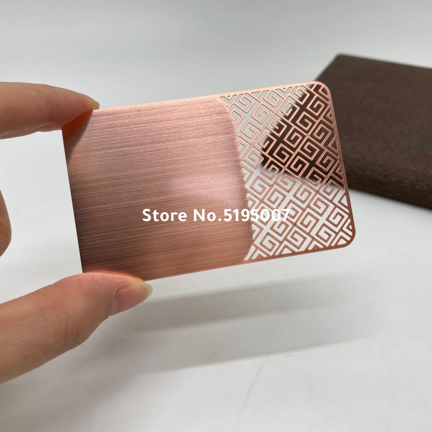 

customized brush surface rose gold plating metal business name card