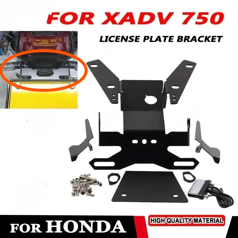 

Motorcycle Rear License Plate Tailstock Bracket Mounting Frame With LED Light For HONDA XADV-750 2021 2022 2023 2024