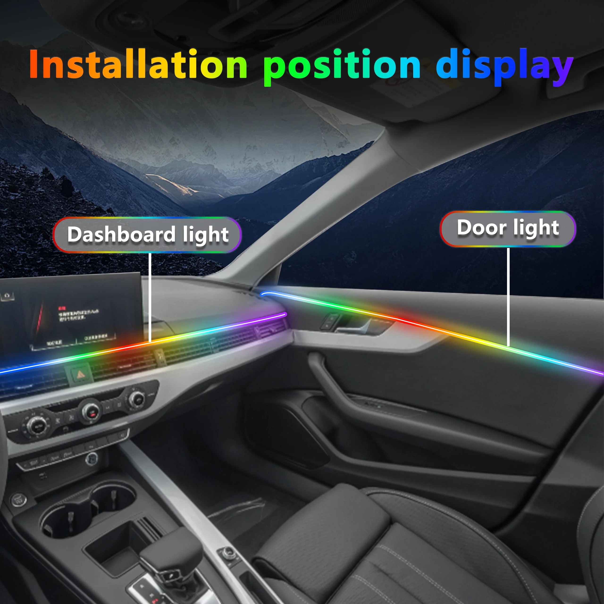 6 In1 For BMW 6ser F13 F12 F06 G32 Car Interior Ambient Lamps 64 Colorful Atmosphere Lights Auto LED Neon Strip App Control
