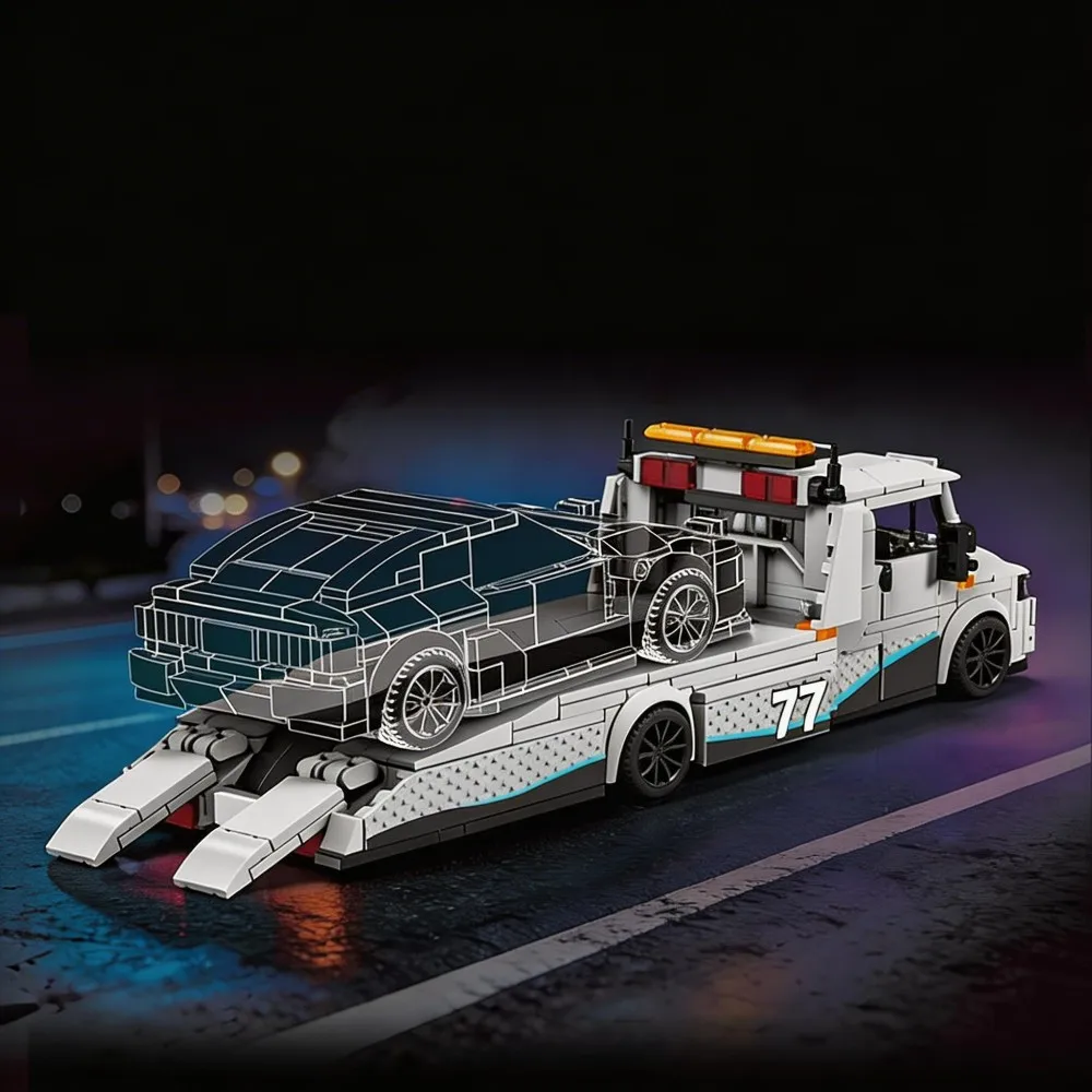 

GSF MOC Tow truck Model Building Blocks City trailer Bricks Toy for Kids Boy Gift Children Adult Car Set home Decoration