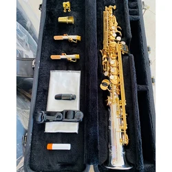 Japan WO37 one-to-one structure model Bb professional high-pitched saxophone white copper gold-plated B-tune SAX instrument