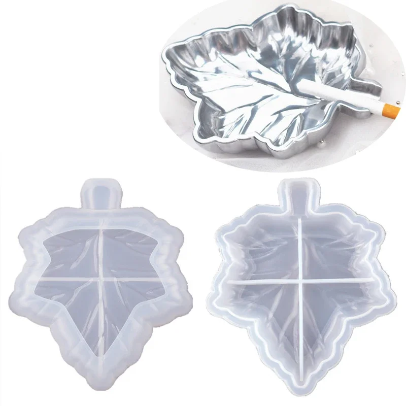 1PC Maple Leaf Petal Silicone Mold Craft Resin epoxy Silicone Ashtray Mold Maple Leaf Container Cup For Casting Crafts