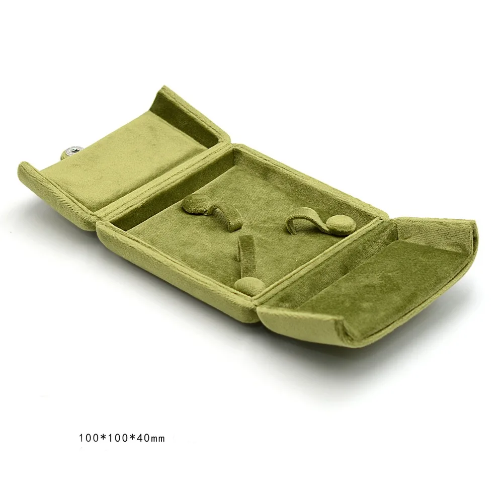 

Модная бархатная коробка для хранения, двухдверный однотонный держатель, многофункциональная коробка для колец