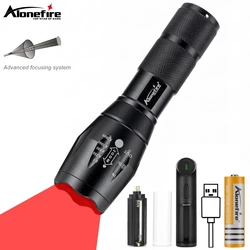 Zoom Red Light Flashlight Beekeeping Fishing Hotel Camera Blood vessels Detector Lamp Travel Hiking Work Hunting Tactical Torch