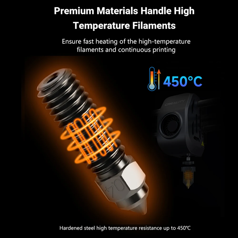 For Ender 3 V3 KE Nozzle Brass Plated Copper Hardened Steel High Speed 3D Printer Nozzles For Creality K1 / K1 Max / CR-M4