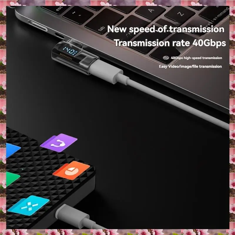 

2025 90 Degree USB C Adapter Right Angle U Shape Type C Adapter 40Gbps Data Transfer PD 140W USB4.0 8K 60Hz Converter,90 Degree