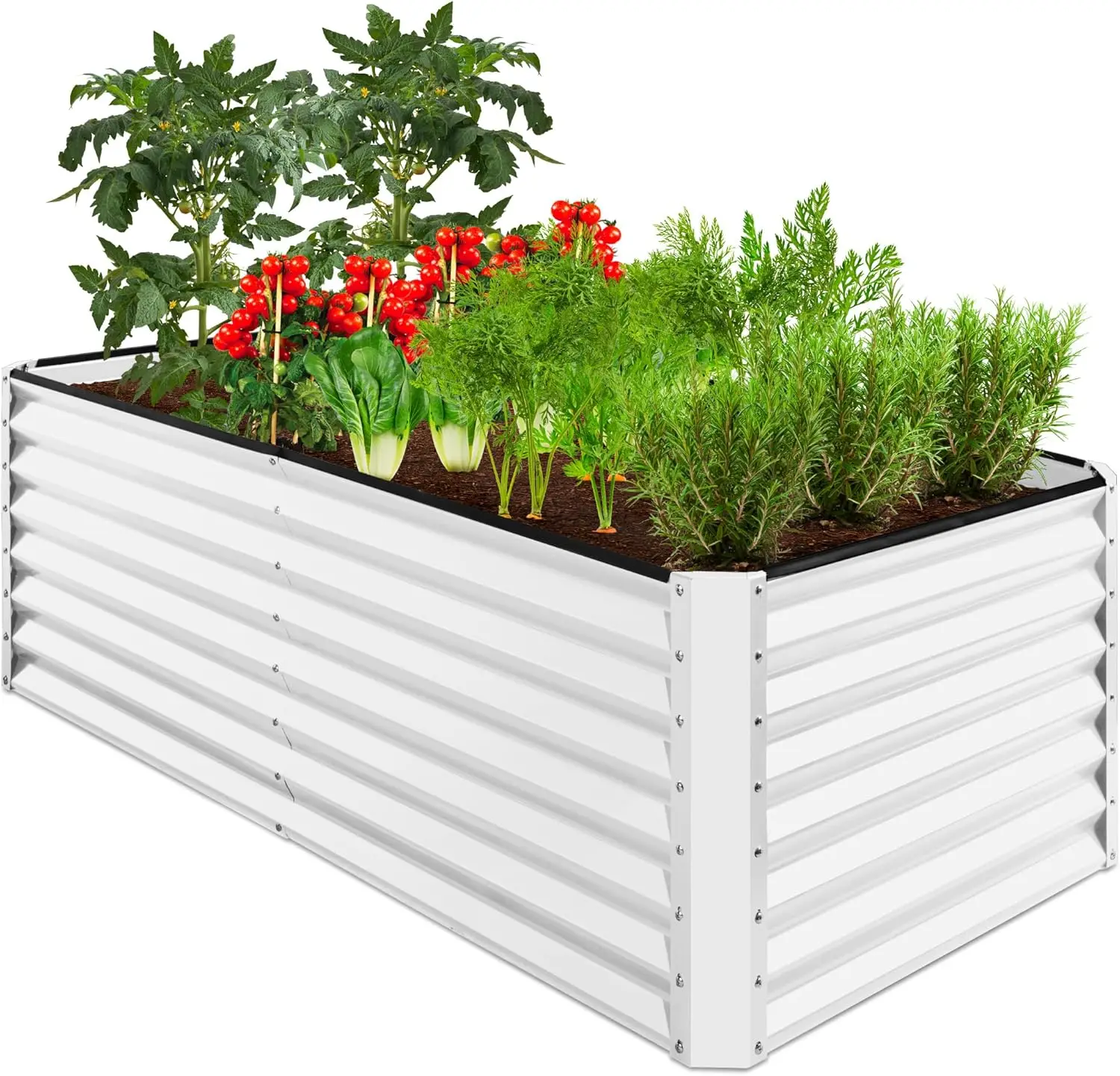 

6x3x2ft Outdoor Metal Raised Garden Bed Deep Root Box Planter for Vegetables Flowers Herbs and Succulents w 269 Gallon Capacity