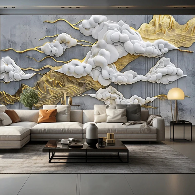 Custom Size Chinese Style 3D Wall Mural Wallpaper for Living Room TV Background Bedroom Decorative Wall Paper Home Wall Decor