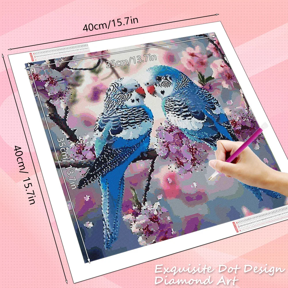 HUACAN Diamond Mosaic Kit Parrot Animal Full Square Round Drill Painting Bird Flower Paintings Home Decor Rhinestones