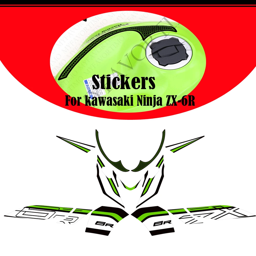 

NEW Motorcycle For kawasaki Ninja ZX-6R ZX6R ZX - 6R Tank Body Front Face Rear Hump Fairing Fender Stickers Decals